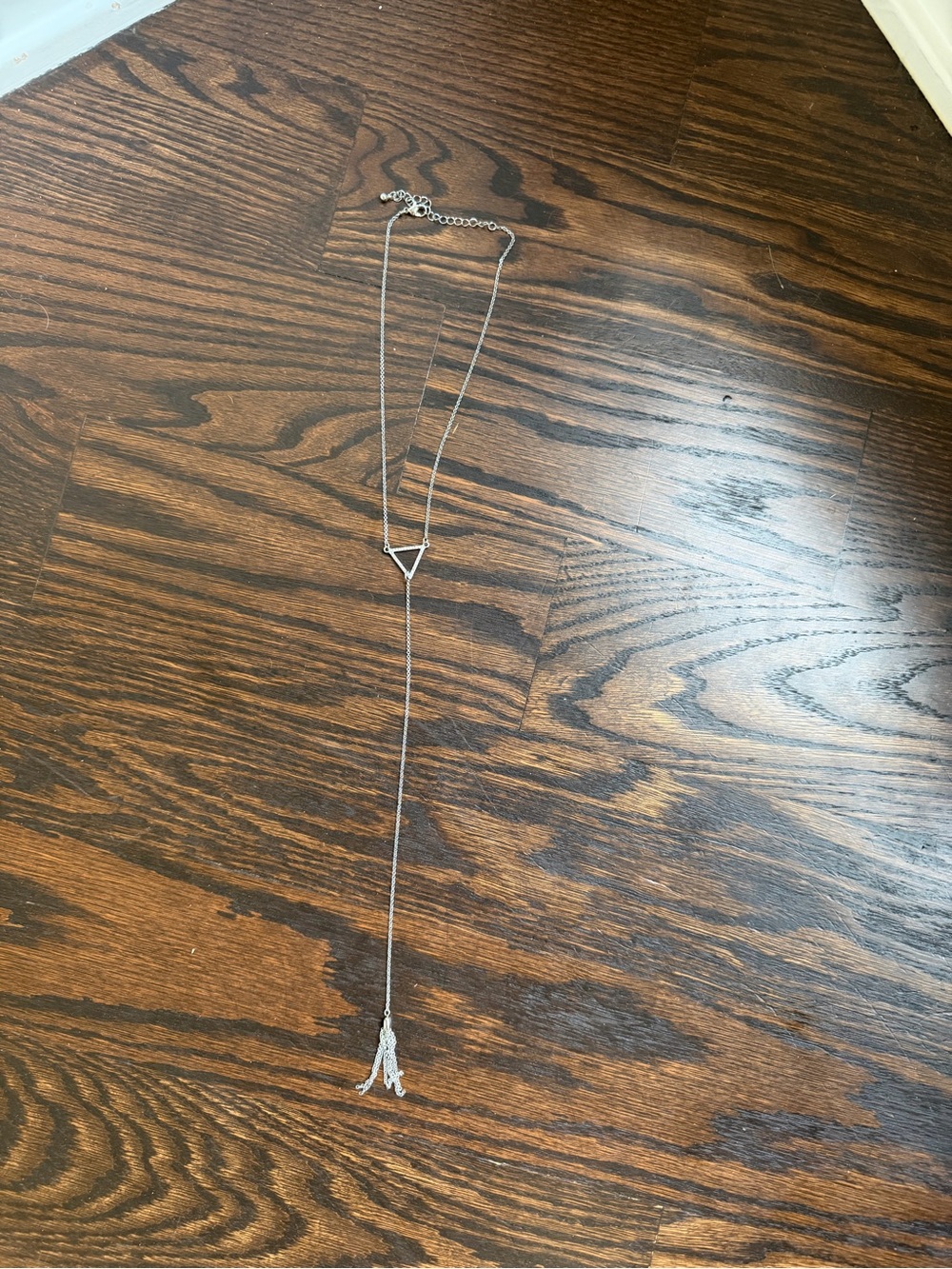 Silver-tone lariat-style Y-necklace